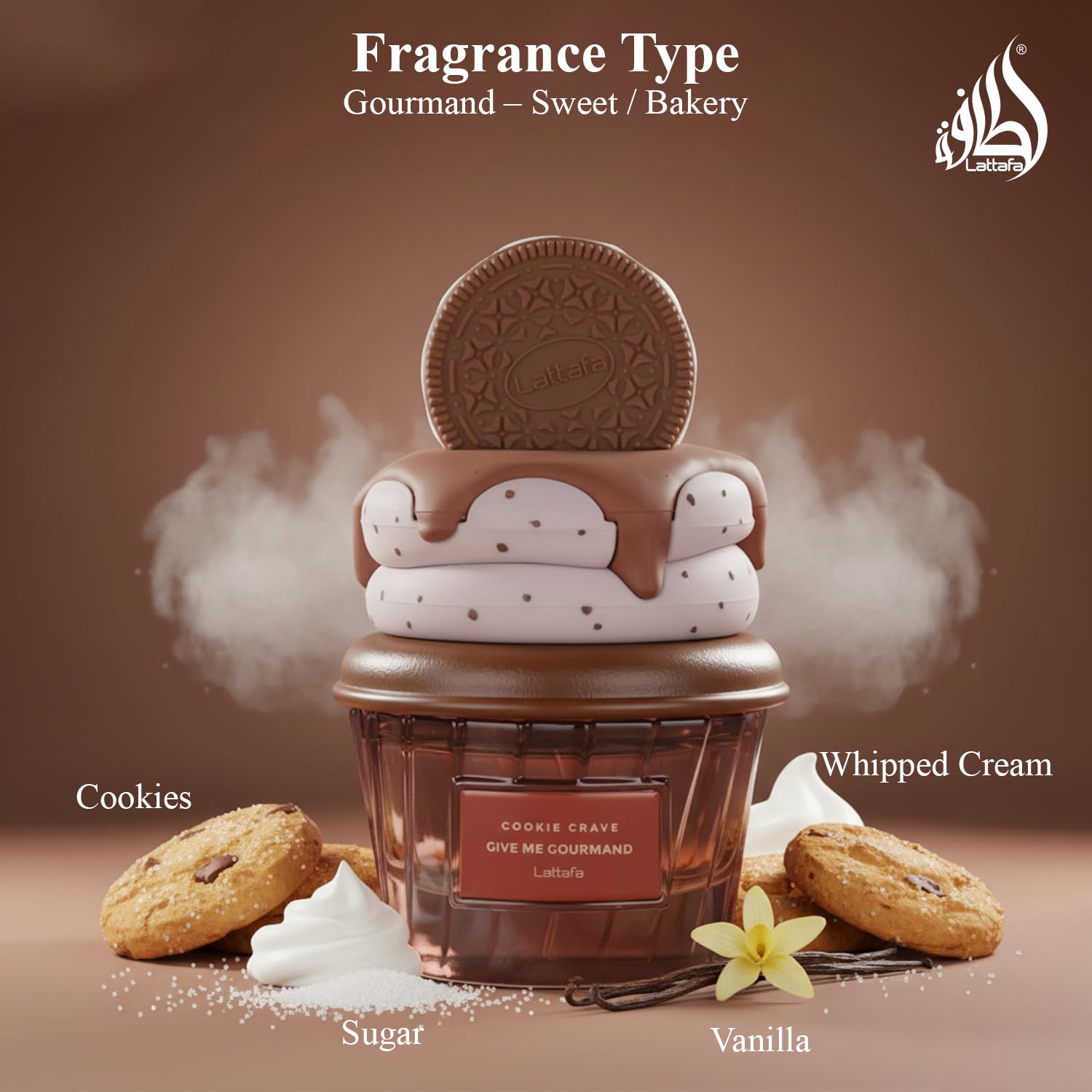 Amazon.com : Lattafa Cookie Crave Eau de Parfum, Give me Gourmand