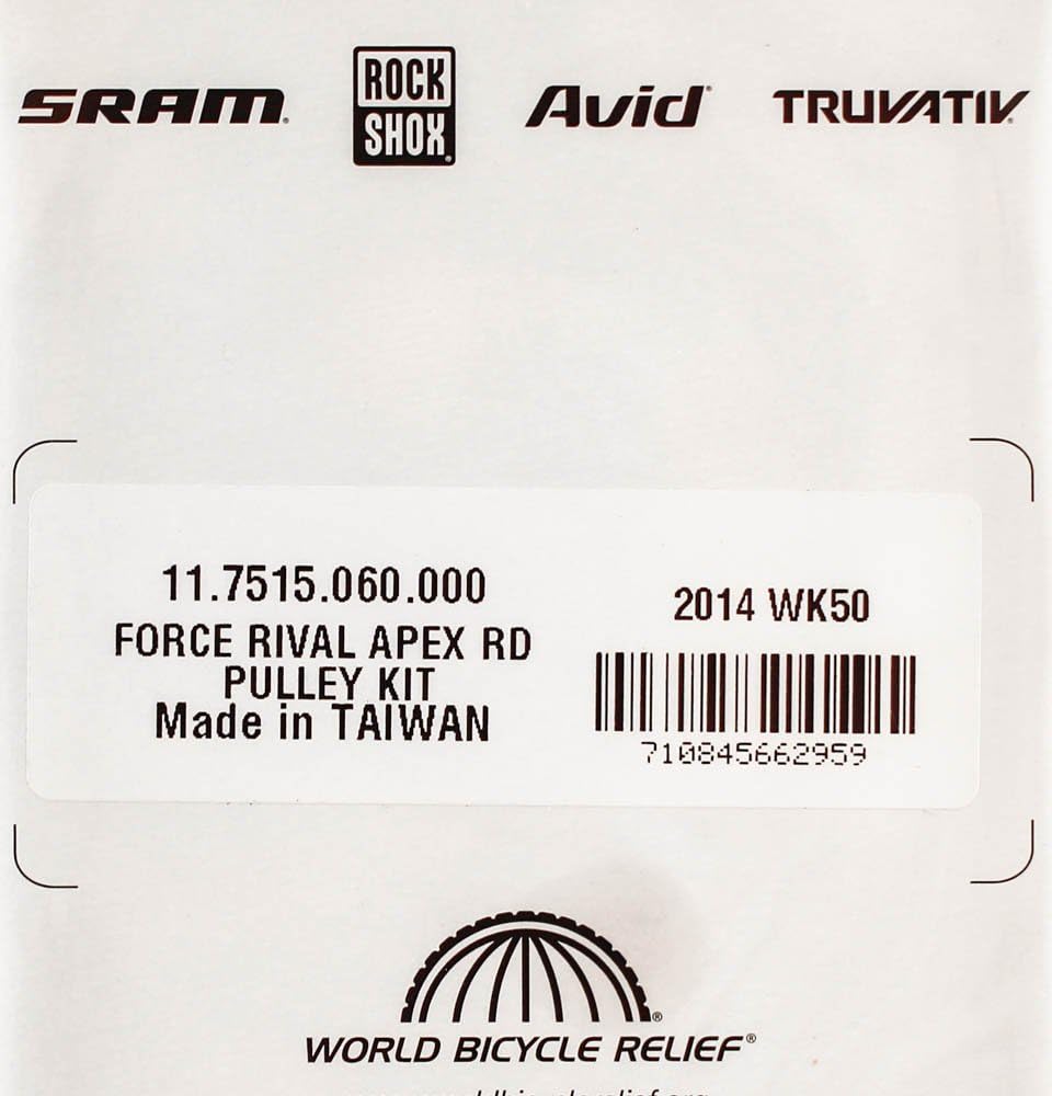 Product label for SRAM Force Rival Apex RD Pulley Kit