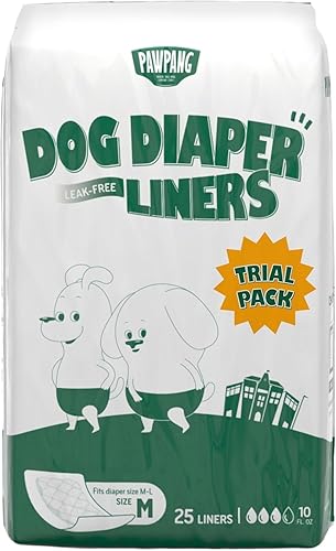 Miniatura 15 de PAWPANG Forros desechables para pañales para perros machos y hembras, 100 unidades, 5 opciones de tamaño, insertos de pañales para perros que se