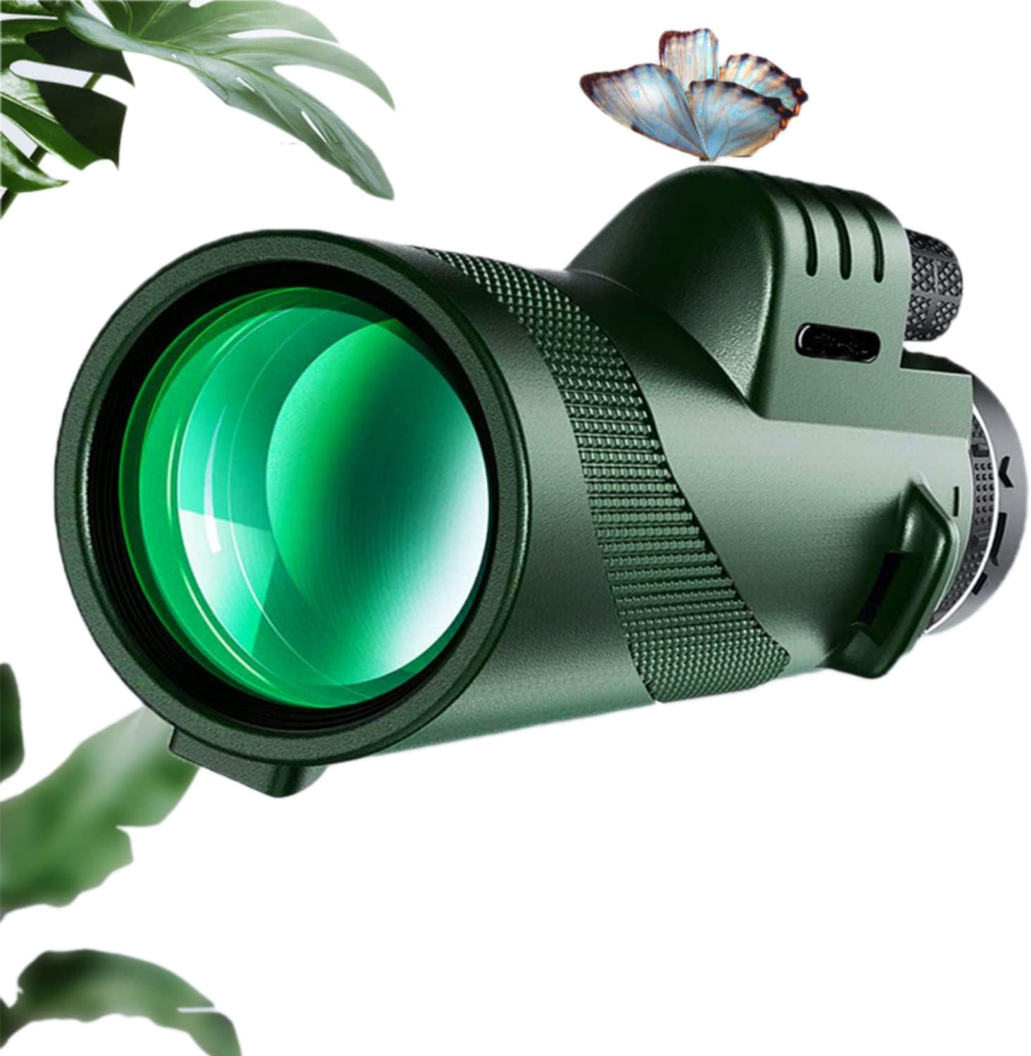 80x100 Monocular Telescope with Phone Clip and Tripods,High Powered Monoculars