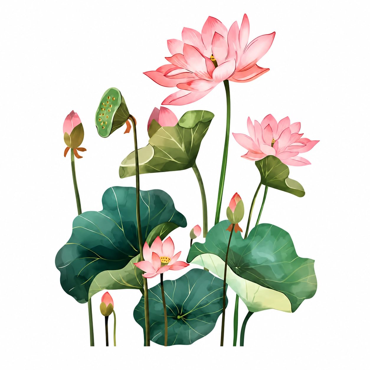 Monk Wish Pink Lotus Flower Wall Decal, Large 76x61 cm, Vinyl Wall Sticker for Home Decoration-image-46