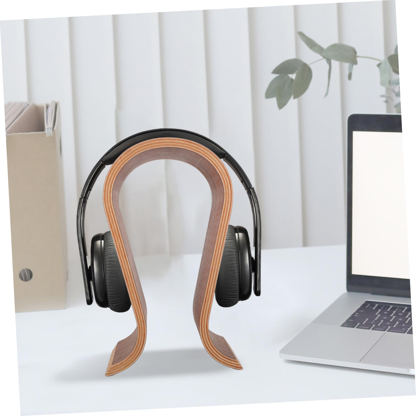 Mikikit Supporto per Cuffie U in Legno Espositore per Cuffie da Tavolo Compatibile