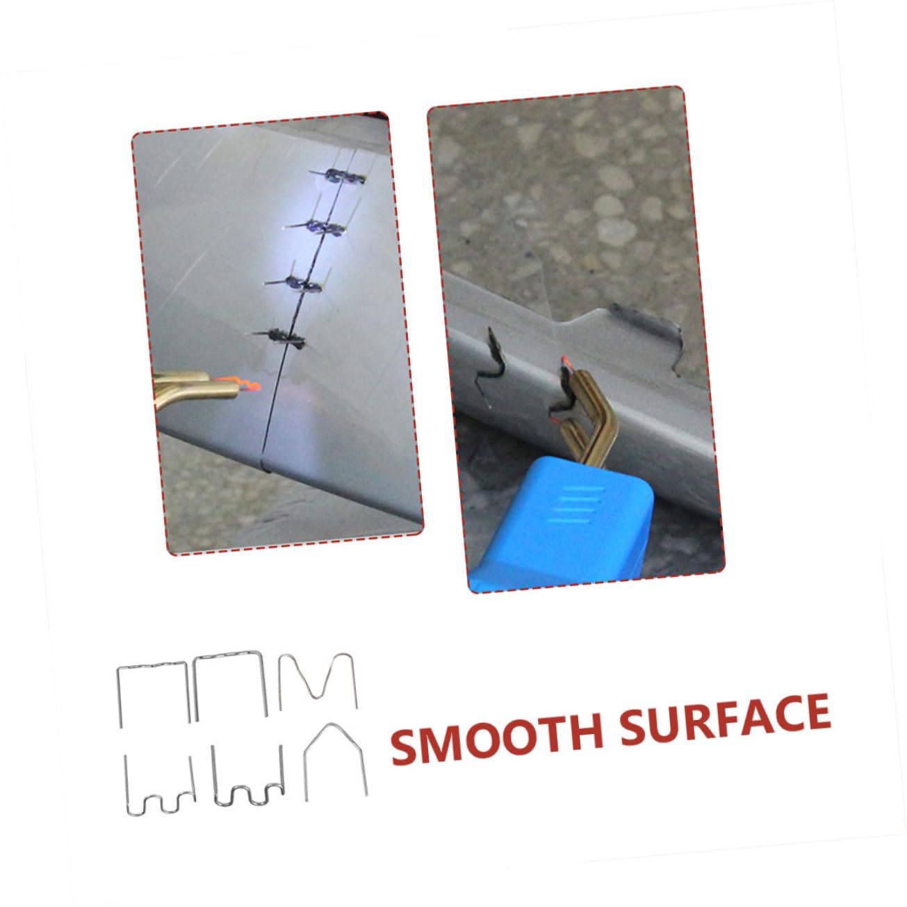 MUCKLILY 1200pcs Plastic Welding Staples Auto Stapler Bumper Repair Welding Wire Wave v Shape for Car Restorati