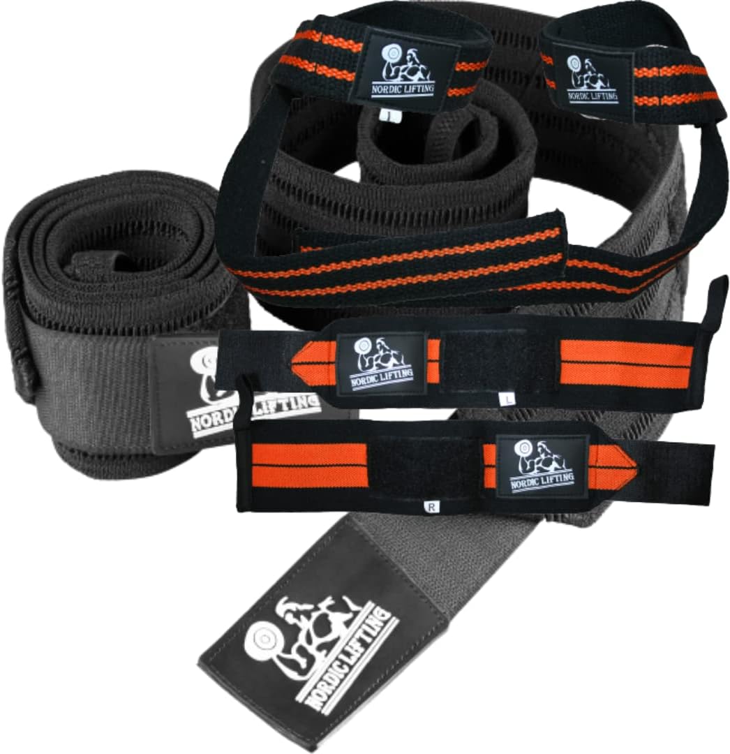 Super Heavy Duty Wrist Wraps MultiPurpose Bundle with Wrist Wraps & Lifting Straps