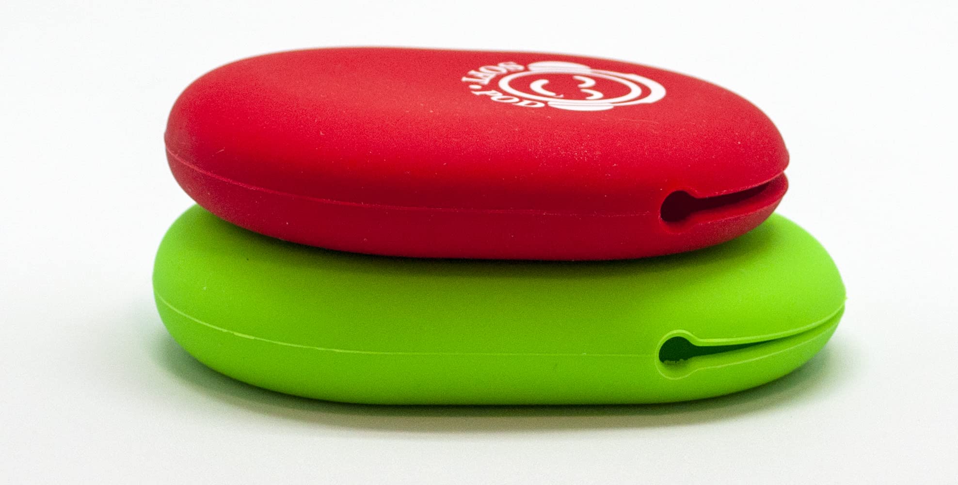 Soft Pod Silicone Case Tame & Protect Your Cables, Earbuds, Flash Drive, Keys, Smart Watch and More (Medium-Green, Small-Red - Set of 2)
