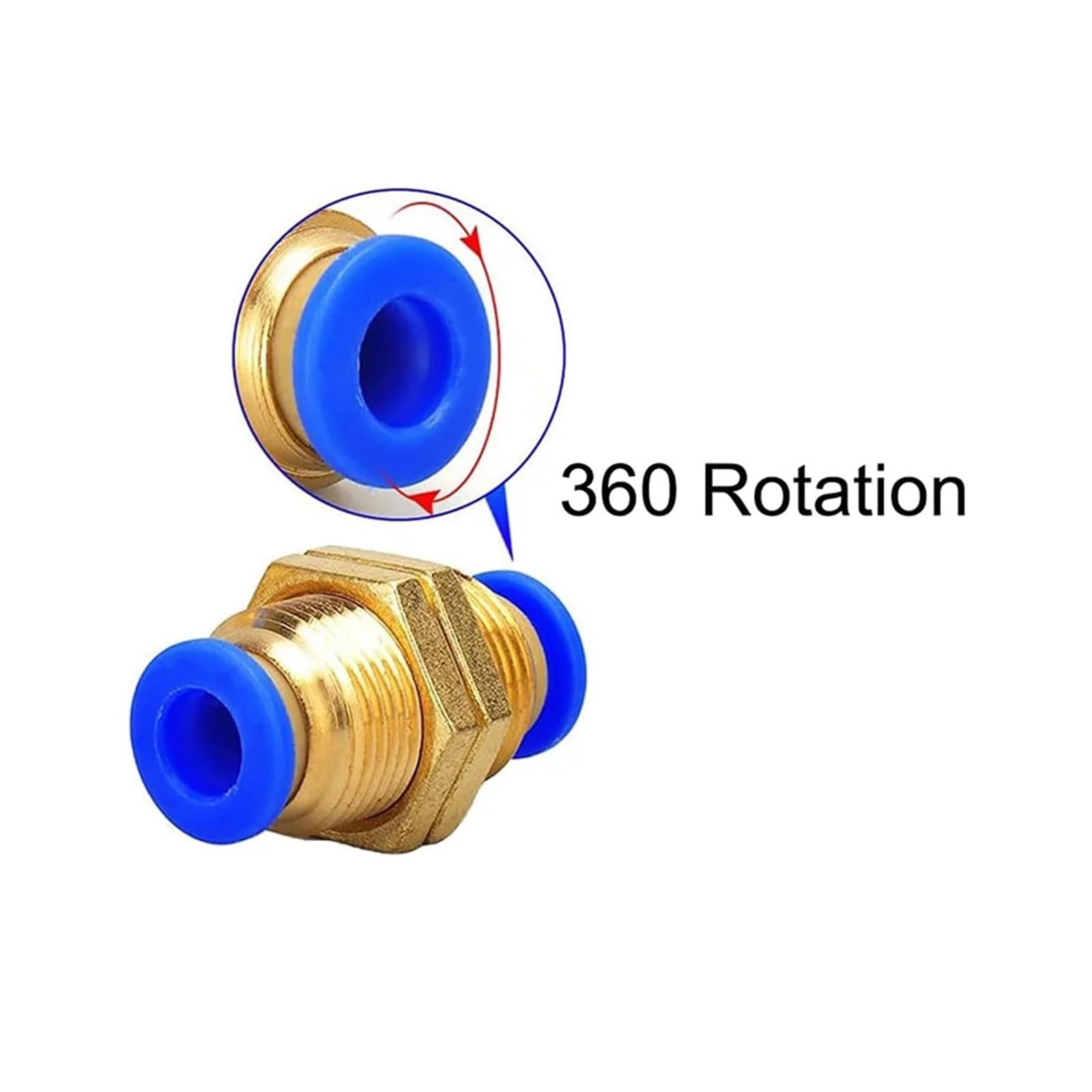 Raccordo rapido in ottone for tubo flessibile dritto PM Air Pneumatic da 4 mm a 12 mm di diametro esterno, con attacco rapido a pressione One Touch nel connettore del gas(PM10,10pcs)
