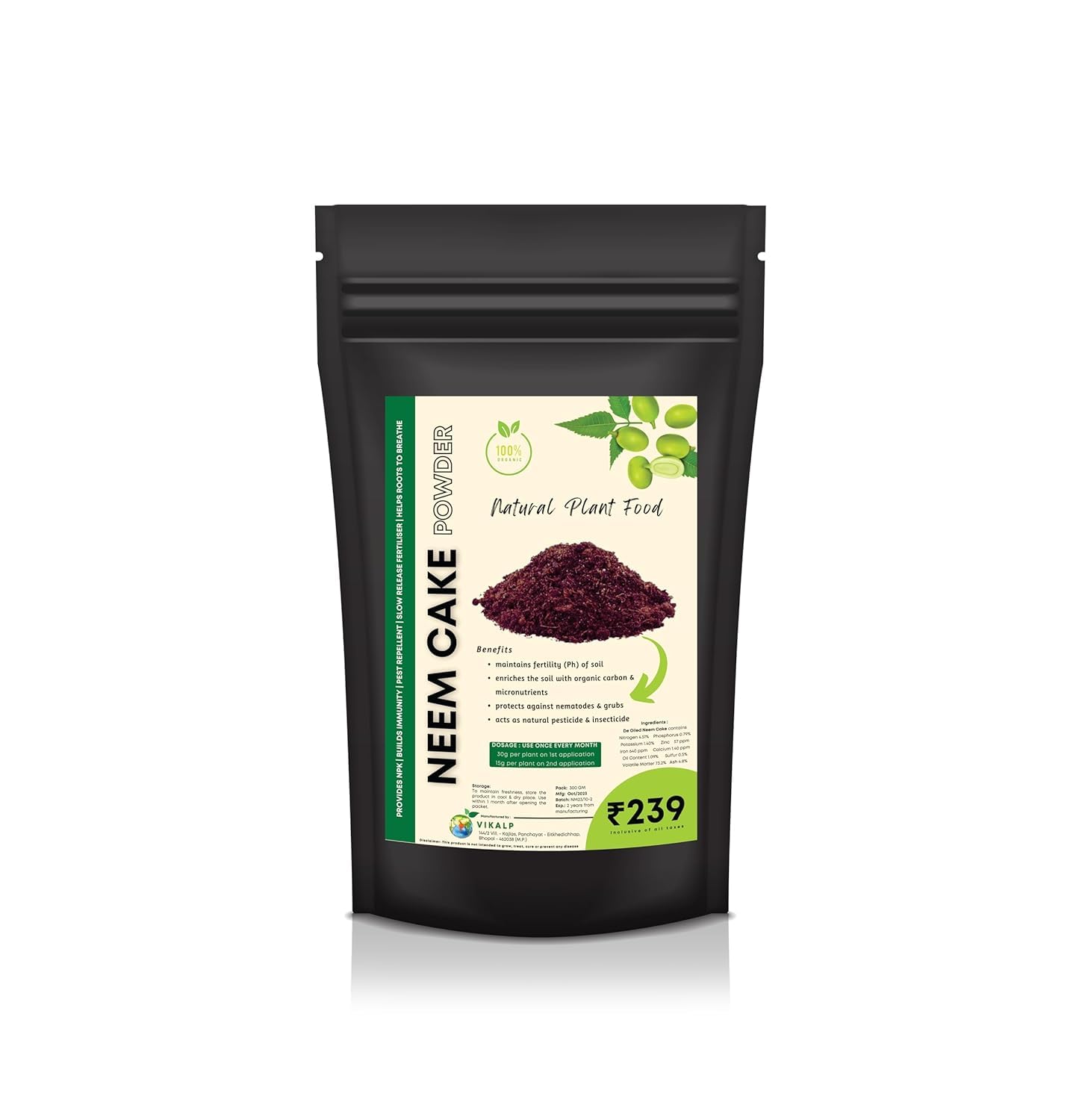 VIKALP Neem Cake Powder/Neem Khali - Organic Fertilizer and Pest Repellent with Neem Cake for Vital Plant Nutrition (Plant Food) (300GM) (B0CWS8YLL2) Amazon Price History, Amazon Price Tracker