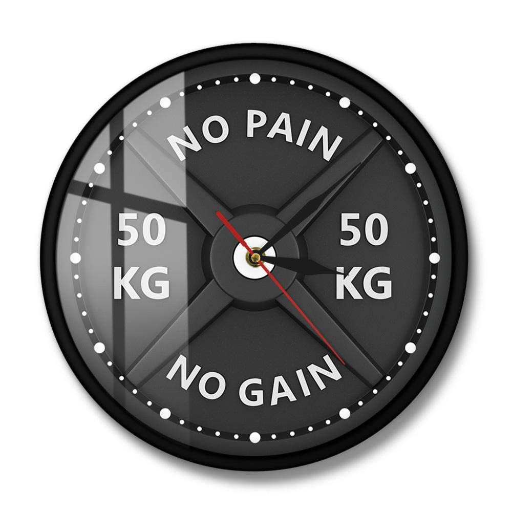 50KG Barbell 3D Modern Wall Clock Weight Lifting Dumbbell Bodybuilding Wall Watch Gym Workout Strongman Gift-Metal_Frame_with_acrylic_glass