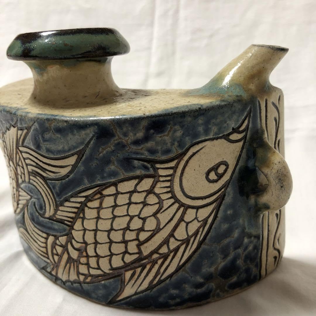 値下げ中！やちむん壺屋焼き 金城敏男 魚紋コーヒーカップ4セット