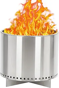 Smokeless Fire Pit with Air Switch16.5, Wood Burning Portable Stainless Steel Outdoor Firepit with Removable Stand and Ash Pan, Ideal for Camping for Backyard Patio and Picnic, H: 11.5 in, 13.22 lbs