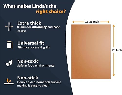 Miniatura 3 de Revestimientos de horno para la parte inferior del horno, paquete de 4 alfombrillas grandes y resistentes, 17 x 25 pulgadas, antiadherentes,