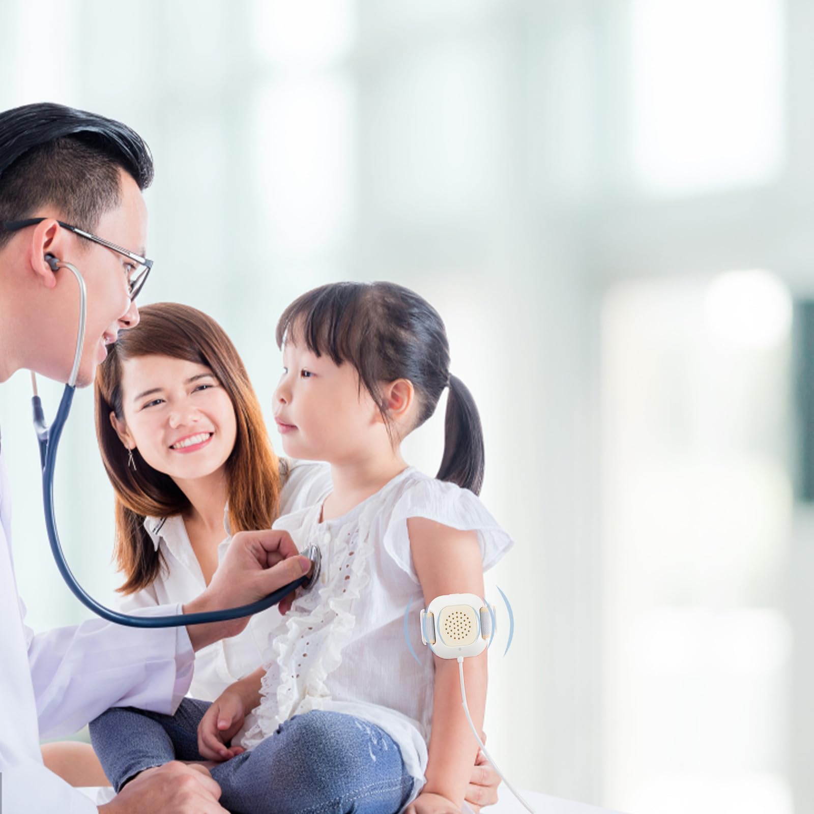 SECFOU Alarme D’énurésie Nocturne Vibration et Son, Capteur D’urine Ajustable Unisexe, Blanc, pour Bébés, Garçon et Filles et Adultes – Dispositif de Surveillance Pratique