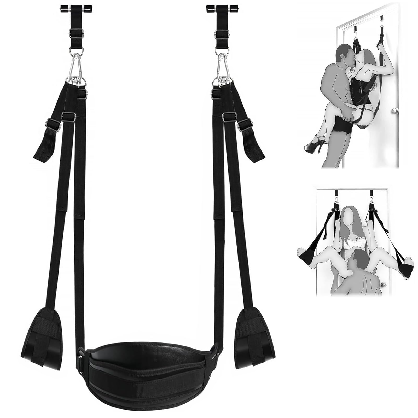 Balançoires Sexuelles pour Couples d'adultes, XOPLAY Balançoires Sexuelles érotiques avec Siège, Balançoires d'amour Réglables, Jouet Sexuel BDSM Bondage et Contention, Supportant Jusqu'à 300lbs