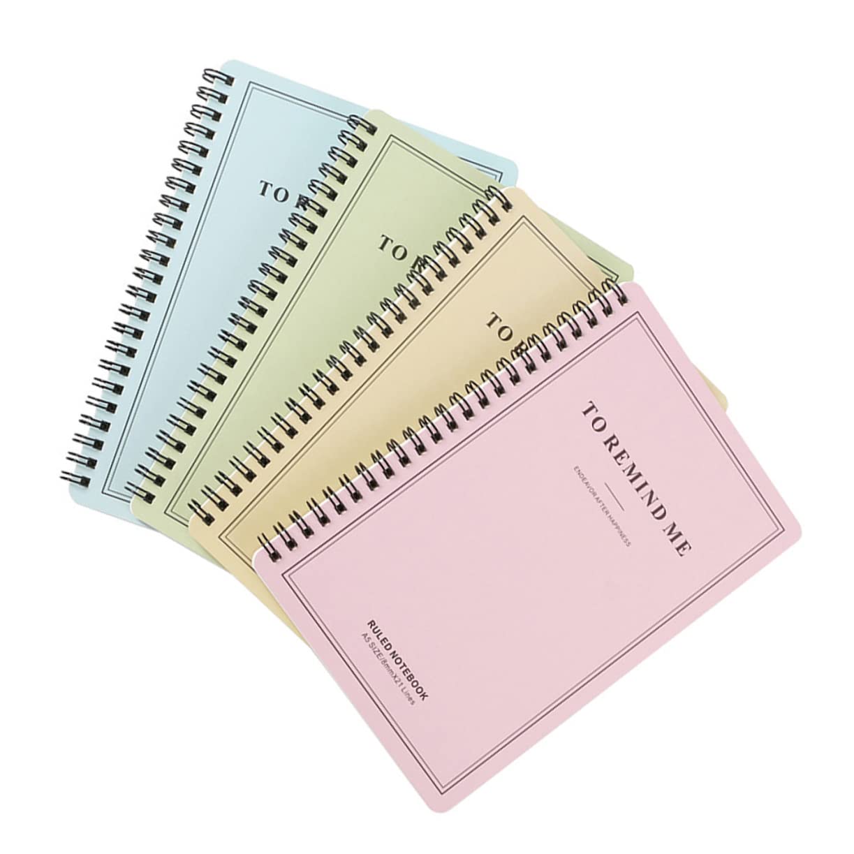 Lot de 4 Cahiers Spirales A5 pour Étudiants, Couverture Blanche, Carnet de Notes Pratique pour Voyage et Fêtes D'anniversaire