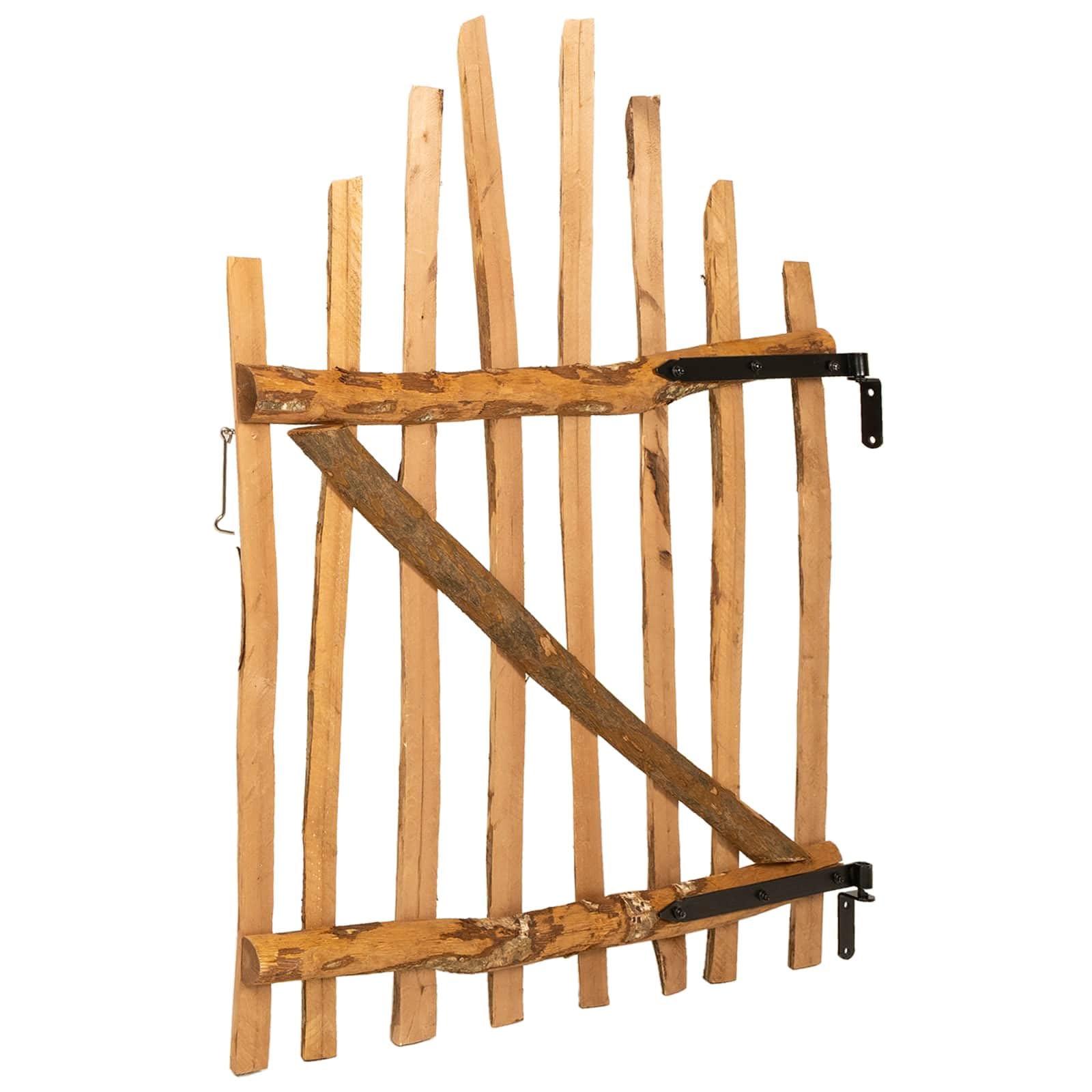 Brama ogrodowa z drewna orzechowego 100 x 120 cm, brązowa