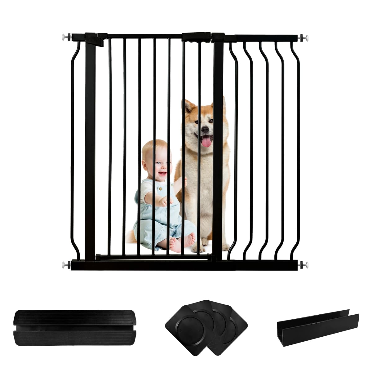 ペット・ベビーゲート 高さ103㎝ RAKU ベビーゲート 犬 高さ103CM 取付幅76-240CM選択可 前後90
