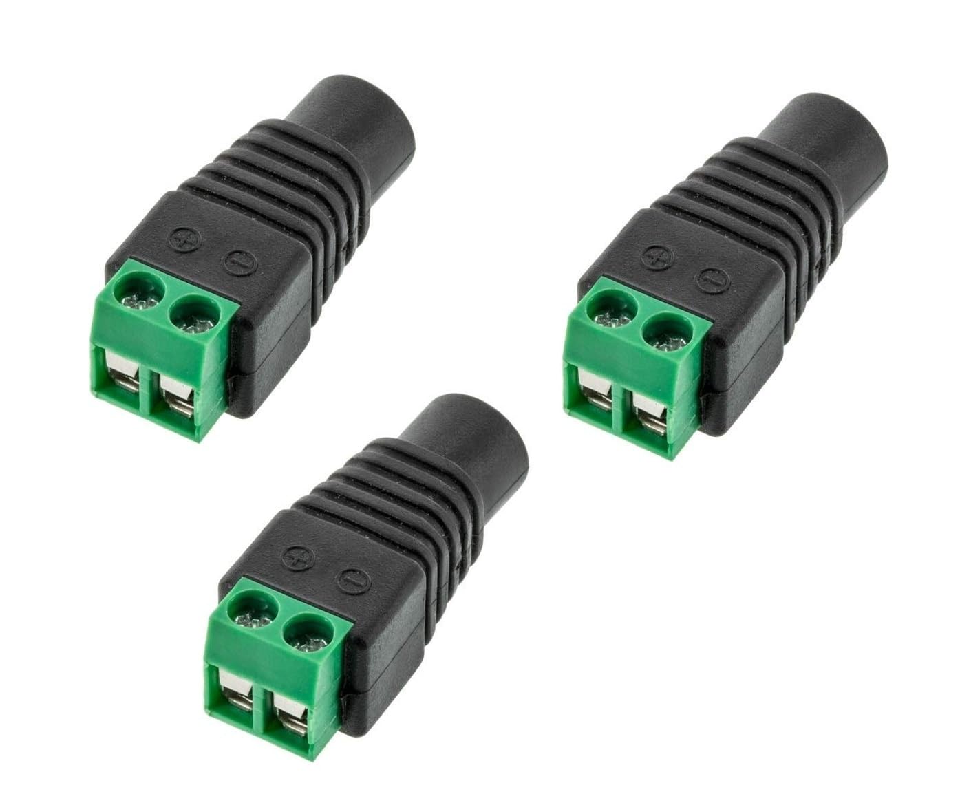 DC Power Jack-Female Connector with 2 pin Screw Terminal - Pack of 2
