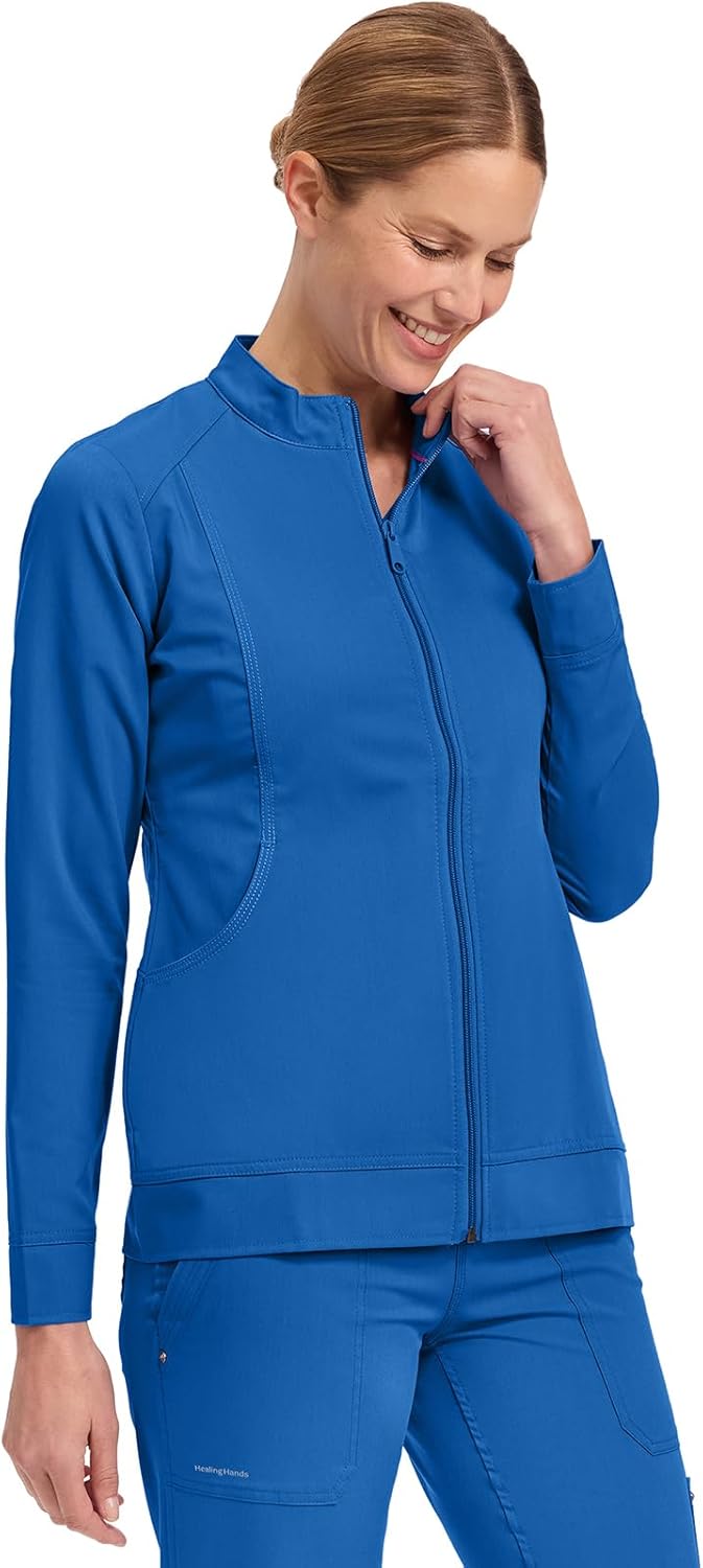 Healing Hands Women's Scrub Jacket, Zip-Up Front with 2-Way Stretch Comfort & Big Kangaroo Pockets 5038 - Image 7