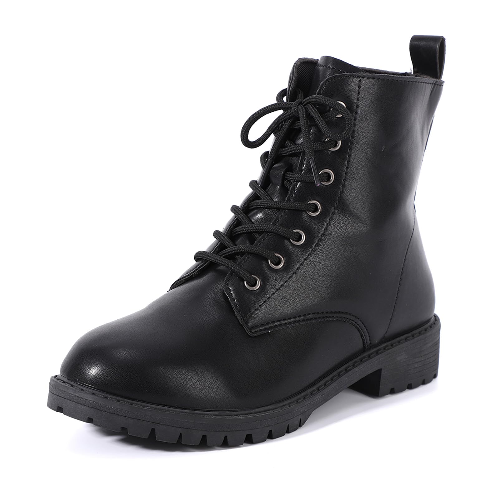 EVEOUT Damenschuhe Stiefeletten PU Leder Wadenhohe Stiefel m