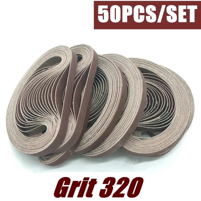 Papier ścierny taśmowy, pas ścierny, 50 szt./zestaw 13 * 457MM paski ścierne 40-800 gradacja papier ścierny taśma ścierna do szlifierki drewno metal szlifowanie polerowanie(320)