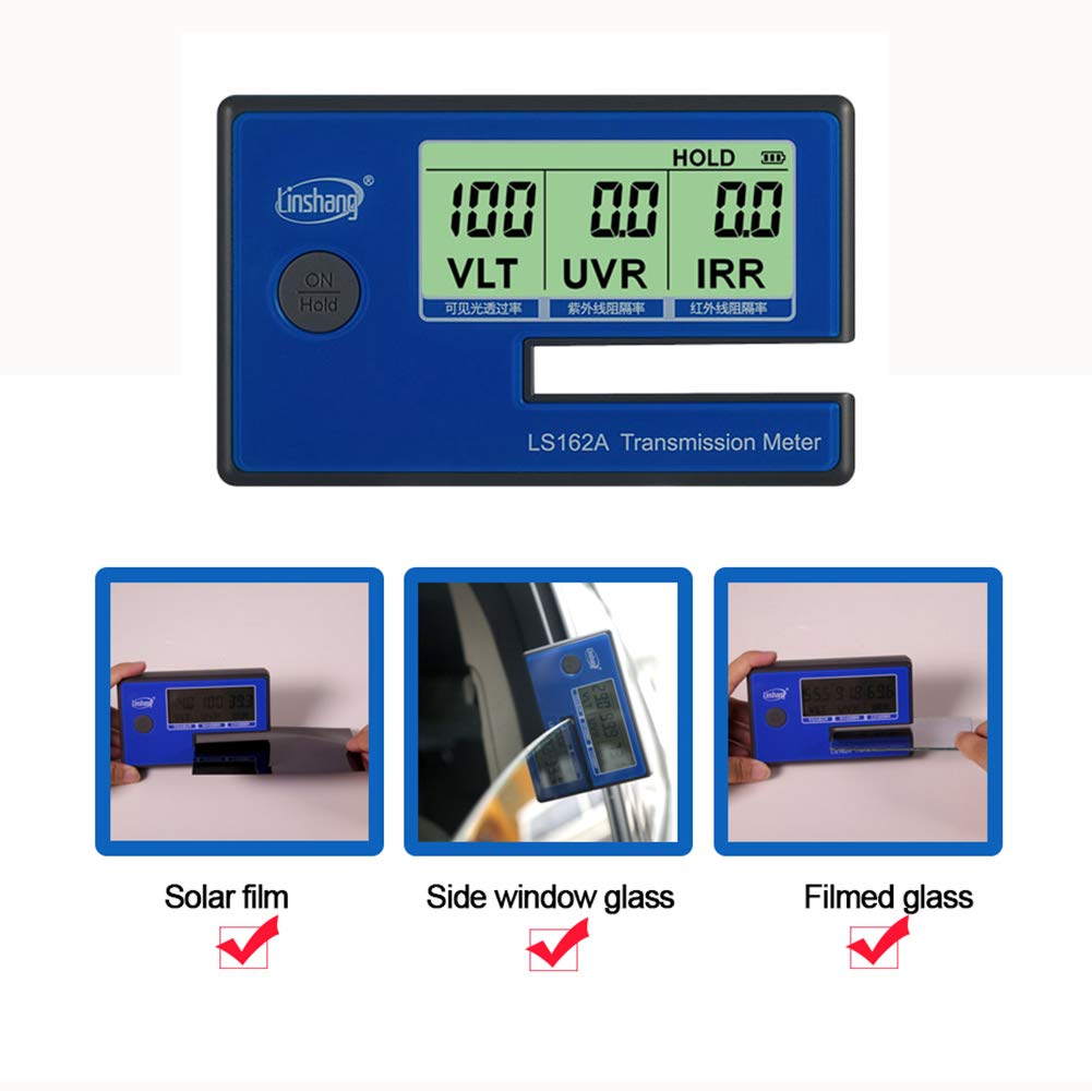 LS162A Handheld Transmission Meter Window Tint Meter Filmed Glass Tester UV UV IR Rejection Meter Visible Light Transmittance Tester
