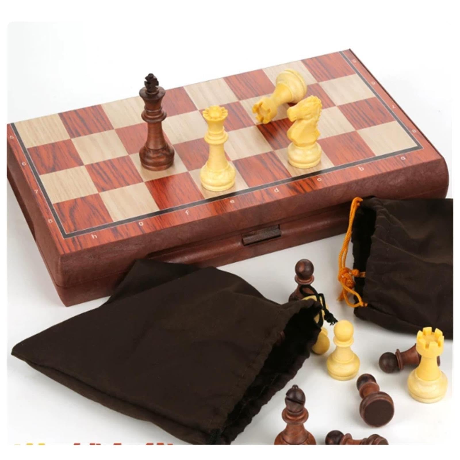 Tablero de ajedrez Internacional Plegable de Grano de Madera Ajedrez