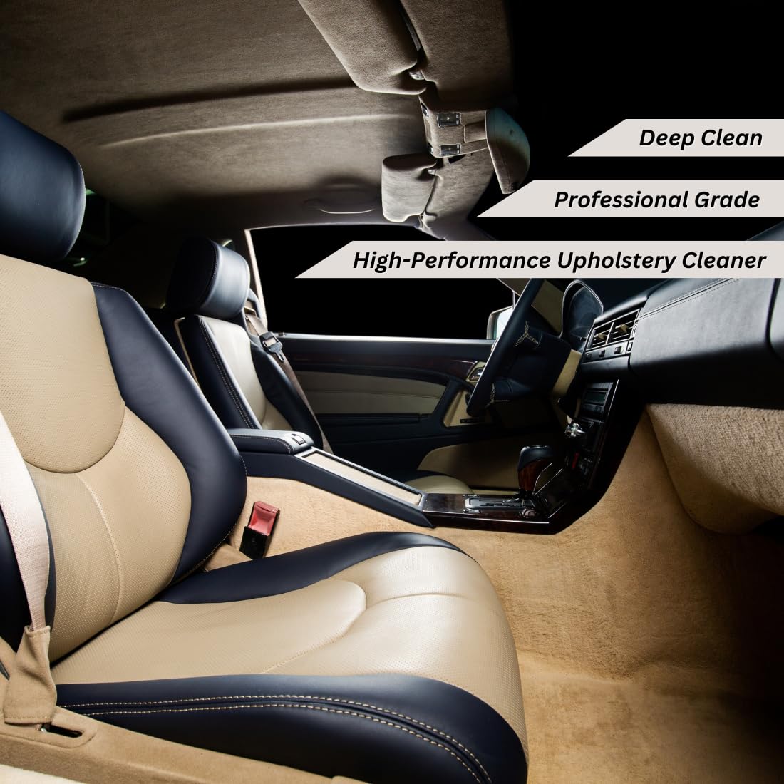 CAR SAAZ Upholstery Cleaner 1 LTR with Applicator Pad & Microfiber Cloth for Car Interior | Premium Upholstery Cleaner | Interior Cleaner, Carpet Cleaner, Car Roof Cleaner, Fabric Cleaner (PO 3) 4