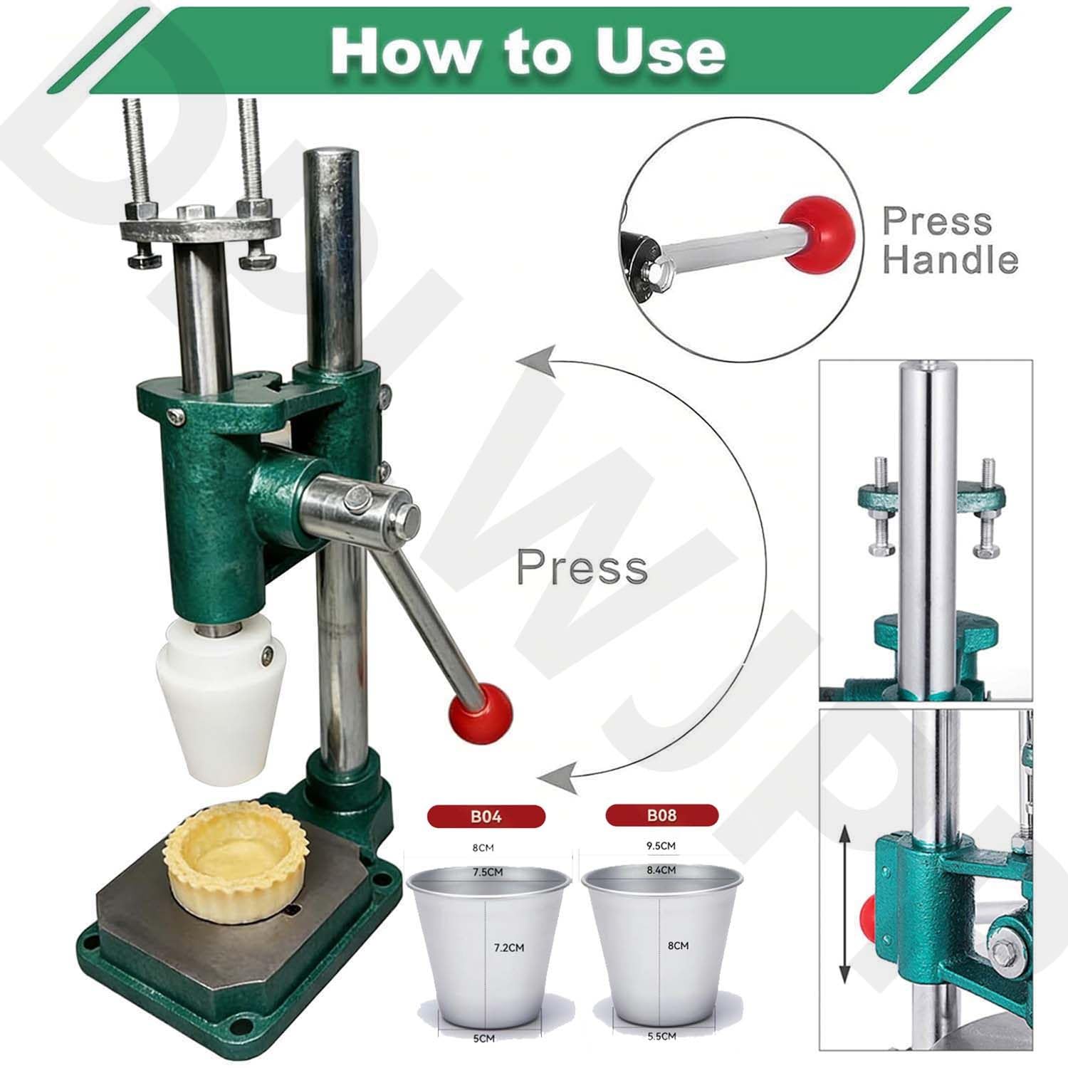 Pressa manuale per crostata e conchiglie per crostate, stampo per uova per cuocere torte e conchiglie di cialde, utensile da cucina