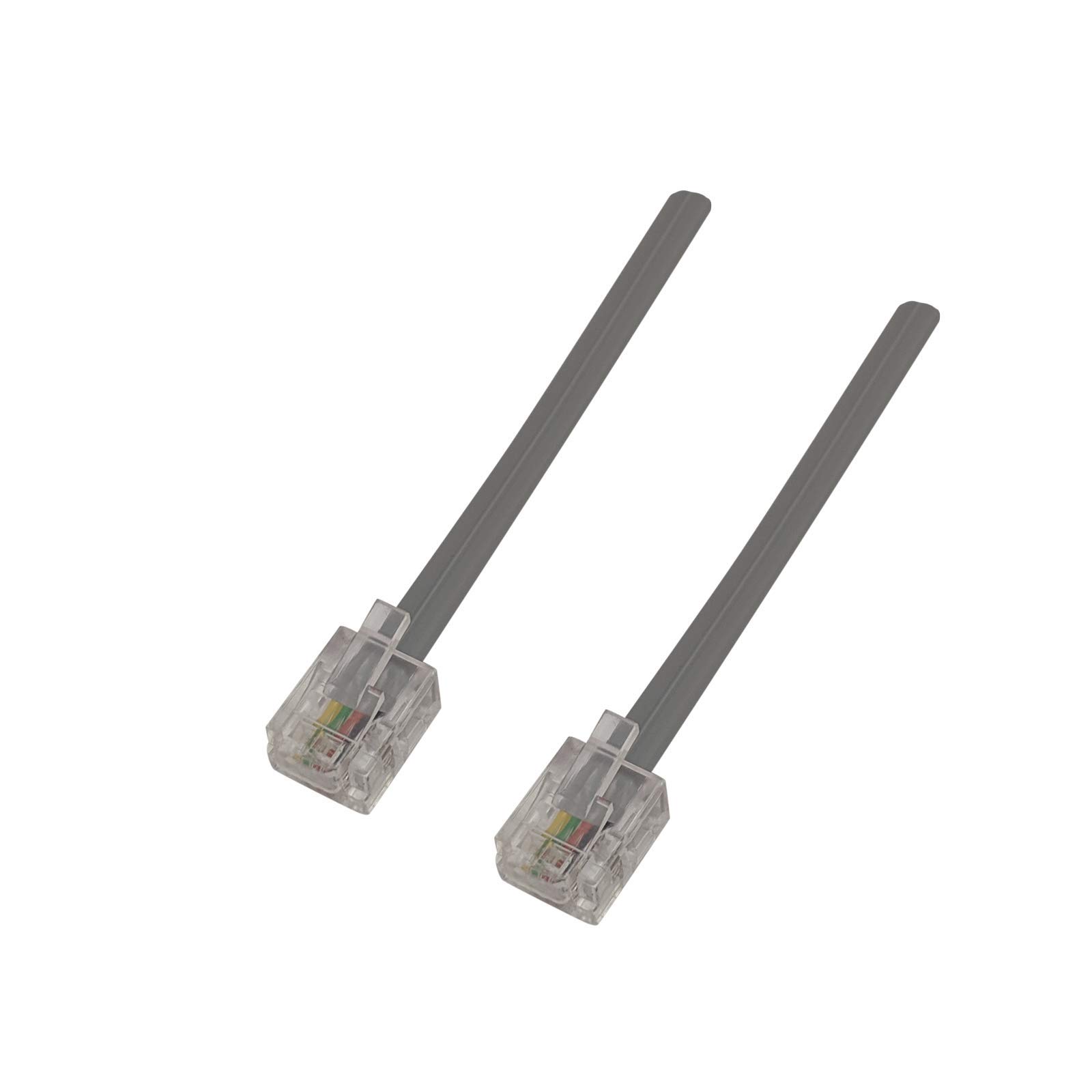 Short Phone Line Cord Fax DSL ADSL Modem Landline Small RJ11 Telephone Cable 6P4C (2 Pack) Universally Compatible