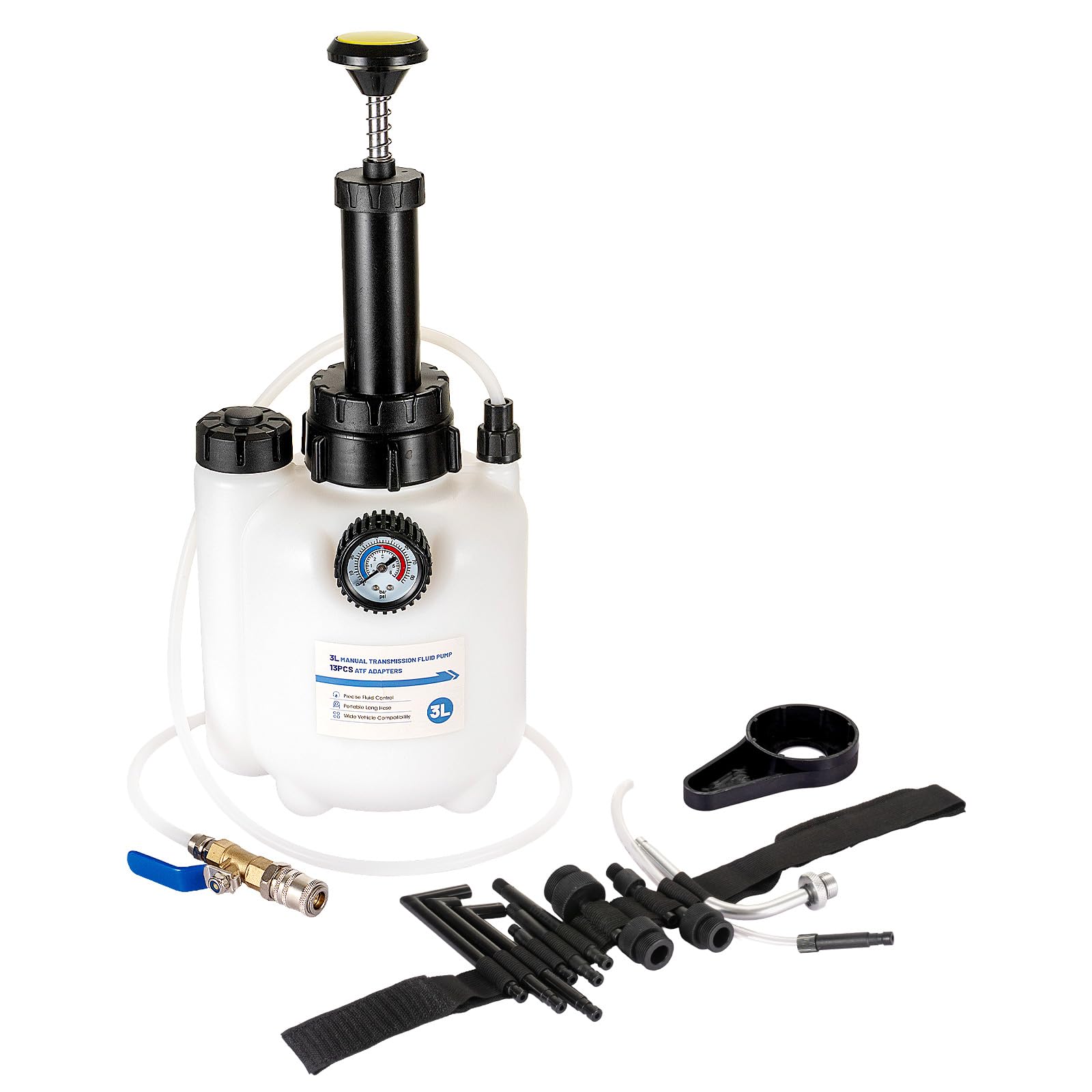 Bomba de líquido para transmisión,3L Bomba de llenado para transmisión con 12 adaptadores ATF, Bomba Manual de Transferencia de líquido para transmisión