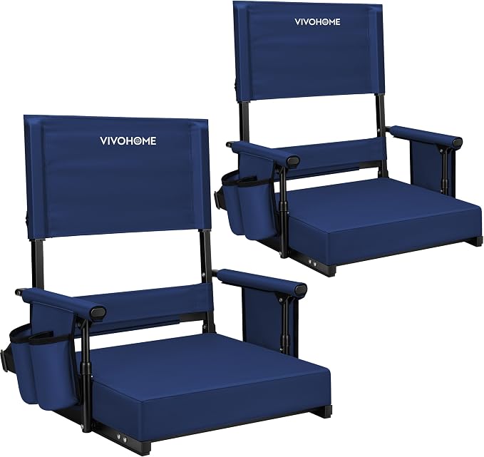 VIVOHOME Adjustable High Back Stadium Seats with Back Support and