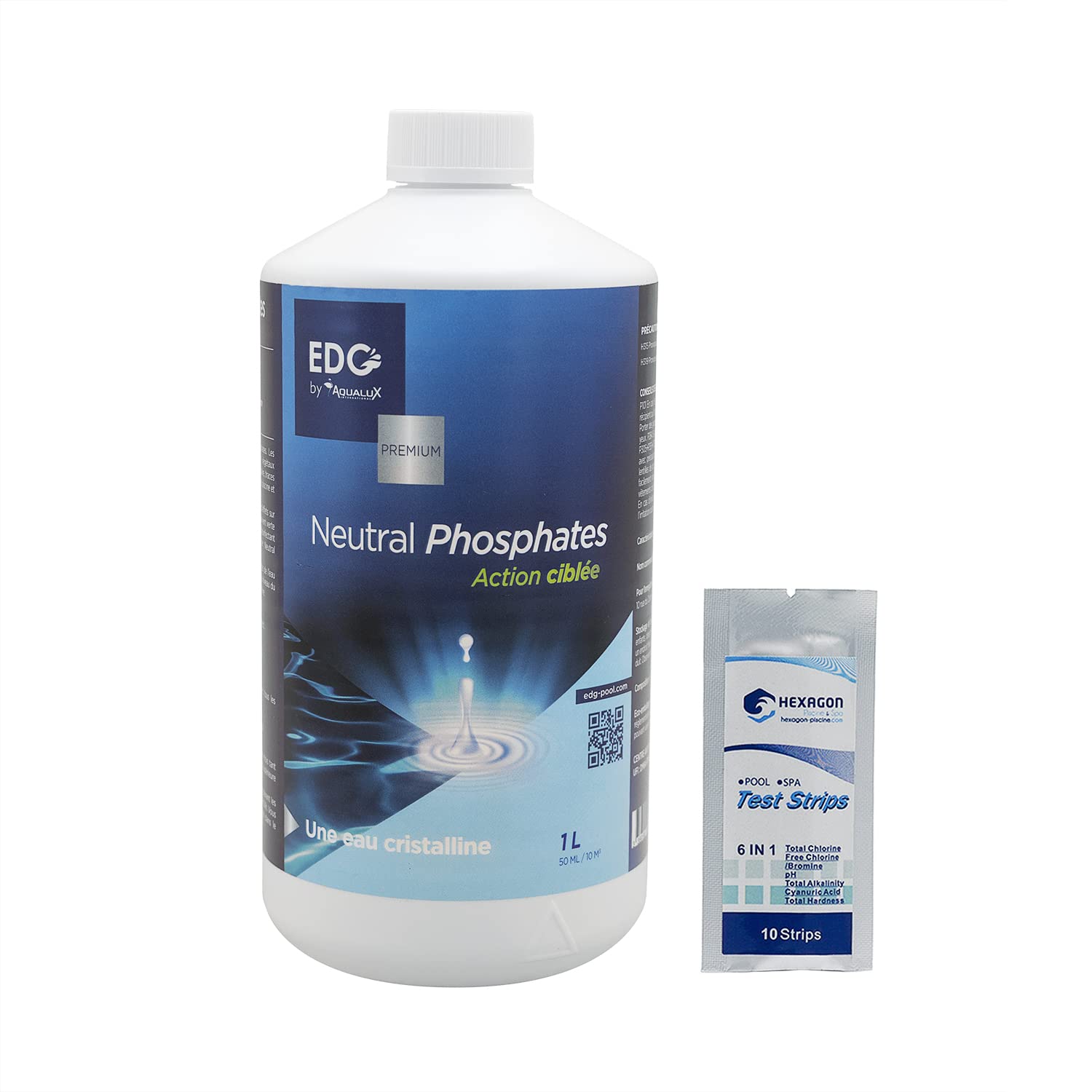 EDG Premium Neutral PHOSPHATES Liquide - 1L | Elimine des Phosphates + 10 Tests HPS OFFERTS 6 en 1