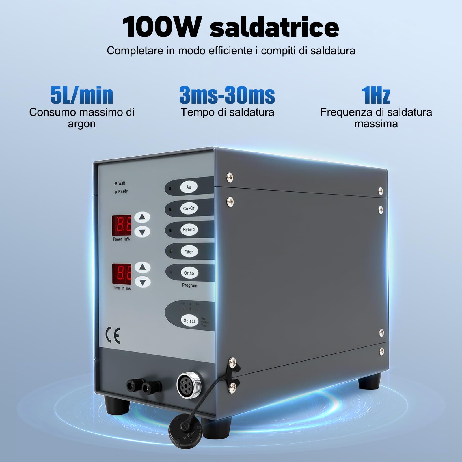 Macchina per saldatura a punti automatica, saldatrice a punti ad arco ad argon a impulsi da 100W, saldatore per gioielli, saldatrice a punti ad impulsi, saldatrice elettrica portatile, set di