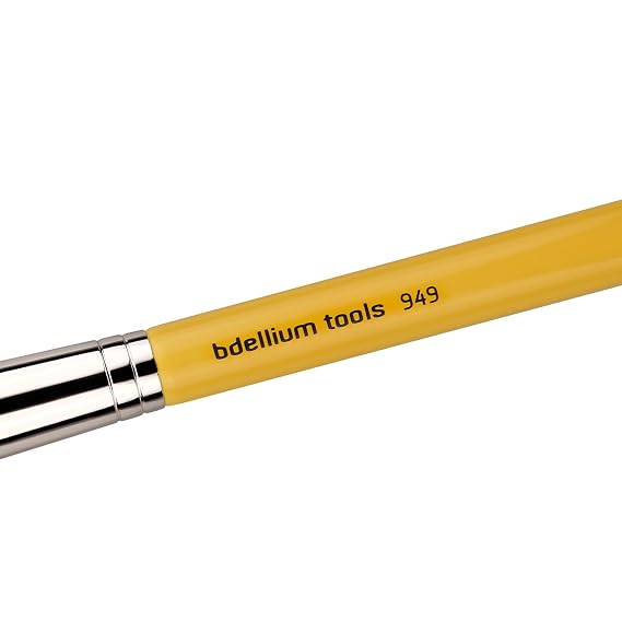 Bdellium Tools Professional Makeup Brush - Studio Series 949 Pointed Foundation - With Soft Synthetic Fibers, For Foundation & Concealing (Yellow, 1pc)