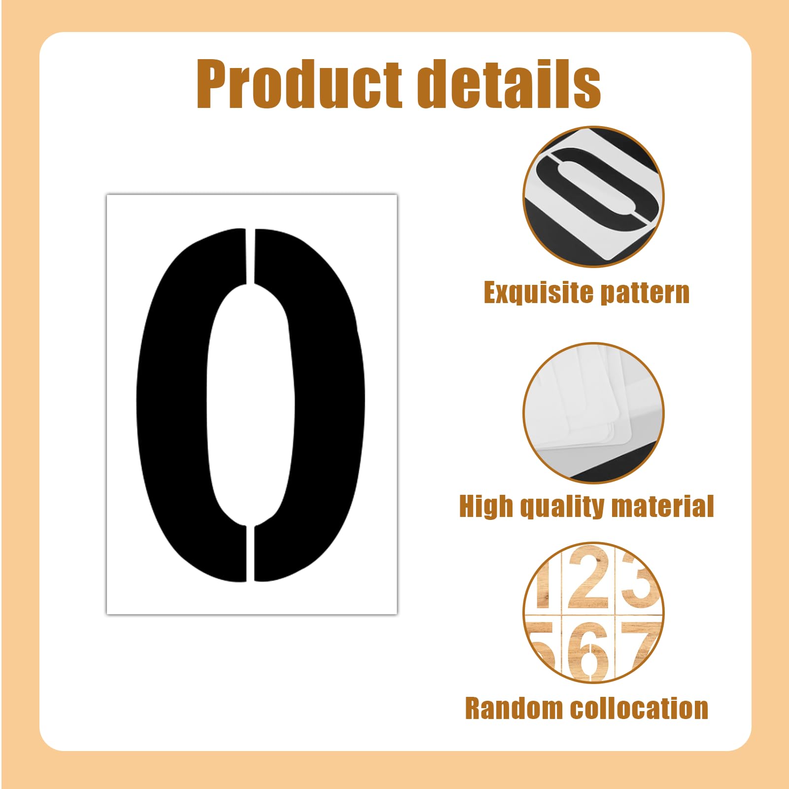 Pochoirs à chiffres grands formats 30 cm, lot de 10 pochoirs à chiffres 0-9, réutilisables, adaptés à la peinture et à la décoration DIY, pochoirs à peinture - 4