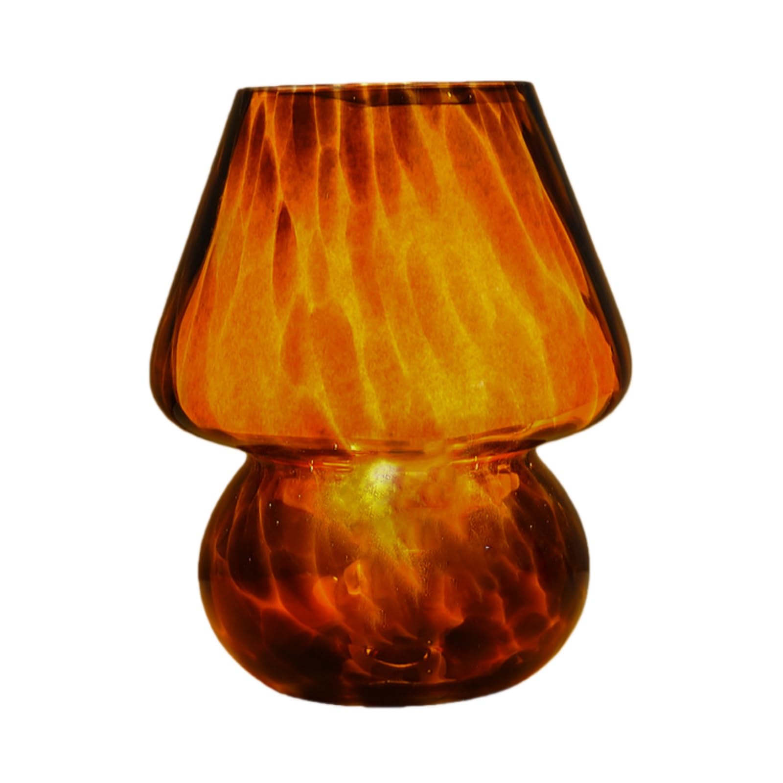Vintage Mushroom Table Lamp | Translucent Glass, Stepless Dimmable, Aesthetic lamp,Mid-Century Aesthetic for Bedroom & Living Room (Black Pattern)