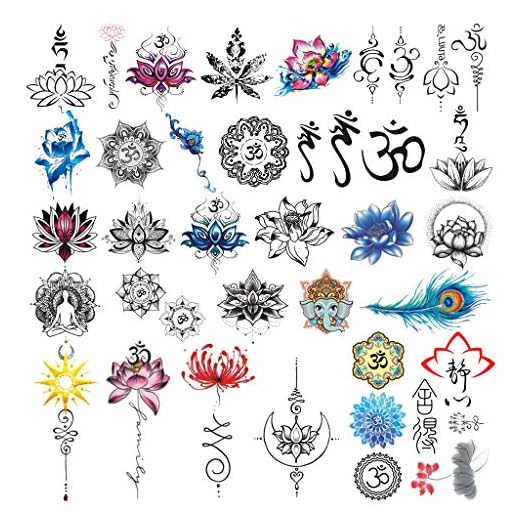CARGEN Lotus Temporary Tattoo - Yoga Stickers