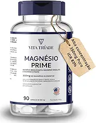 Magnésio concentrado 350mg bisglicinato, dimalato, citrato - 90 cáps 83% IDR - Vita Tríade