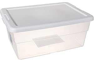 Sterilite 16 Quart Clear Plastic Storage Containers with Lids (Set of 4)