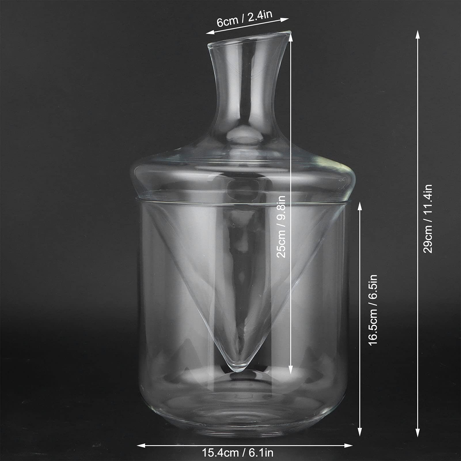 Jarra Decantadora de Vino de 1000 Ml, Jarra de Vino de Cristal para Bar en Casa, Jarra Decantadora de Whisky, Ideal para Bares, Fiestas, Cenas Y Uso Diario