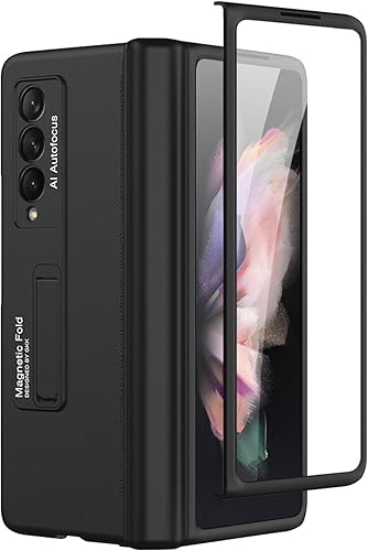 Miniatura 9 de Miimall Funda compatible con Samsung Galaxy Z Fold 3, Z Fold 3 con protección magnética de bisagra y soporte ultrafina Funda protectora de