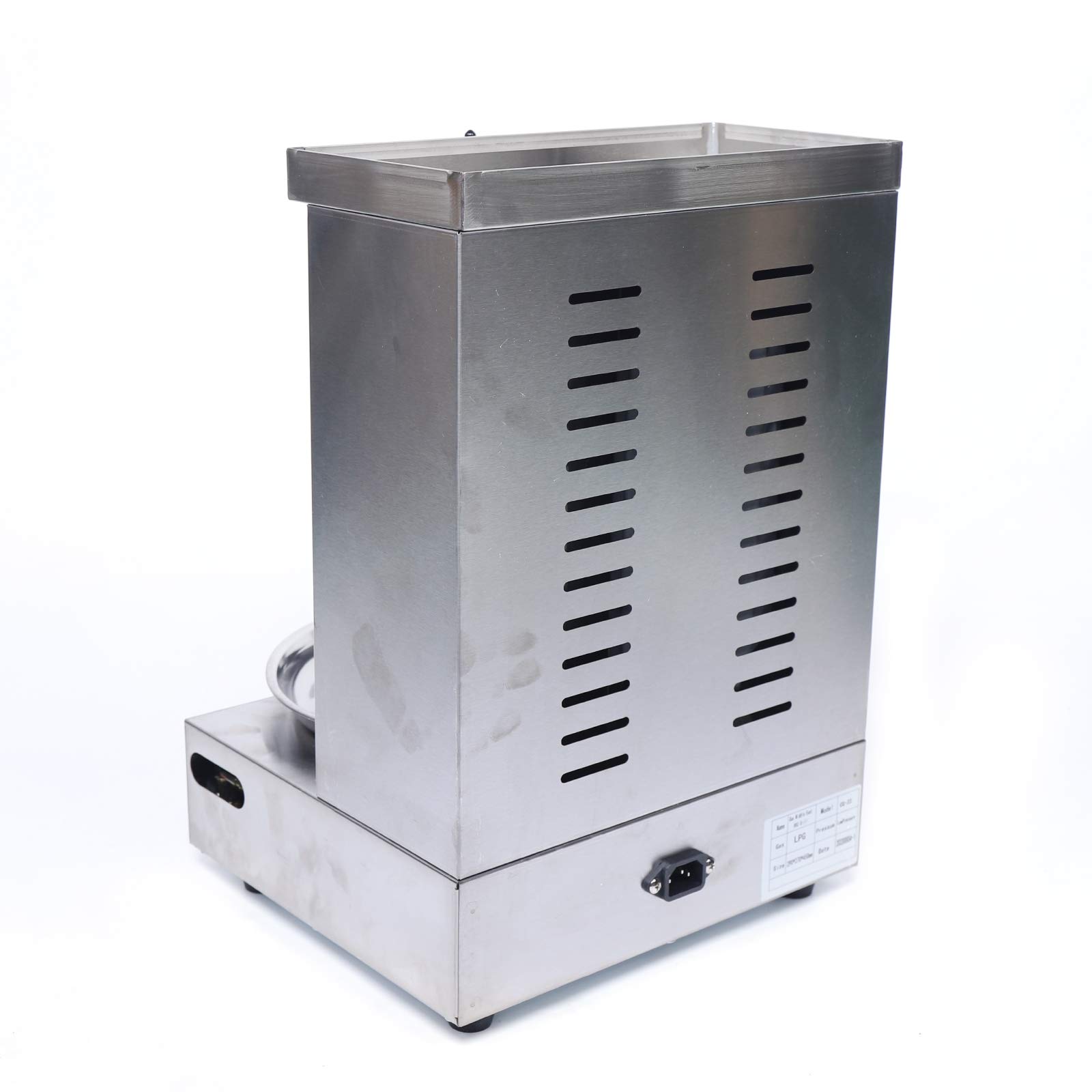Barbacoa de acero inoxidable, 2000 W, 220 V, giratoria 360°, capacidad de 10 kg, 0 – 300 ℃ Gas Doner Kebab Machine para pollo, salchichas