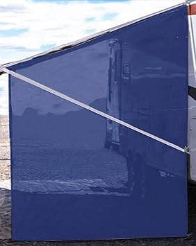 Tentproinc RV Awning Side Sun Shade Screen 9'X7' Mesh Sunshade for Motorhome Camping Trailer Awning Sunscreen Screenshade Block UV Glare Sunblocker - 3 Year Warranty (Navy Blue)