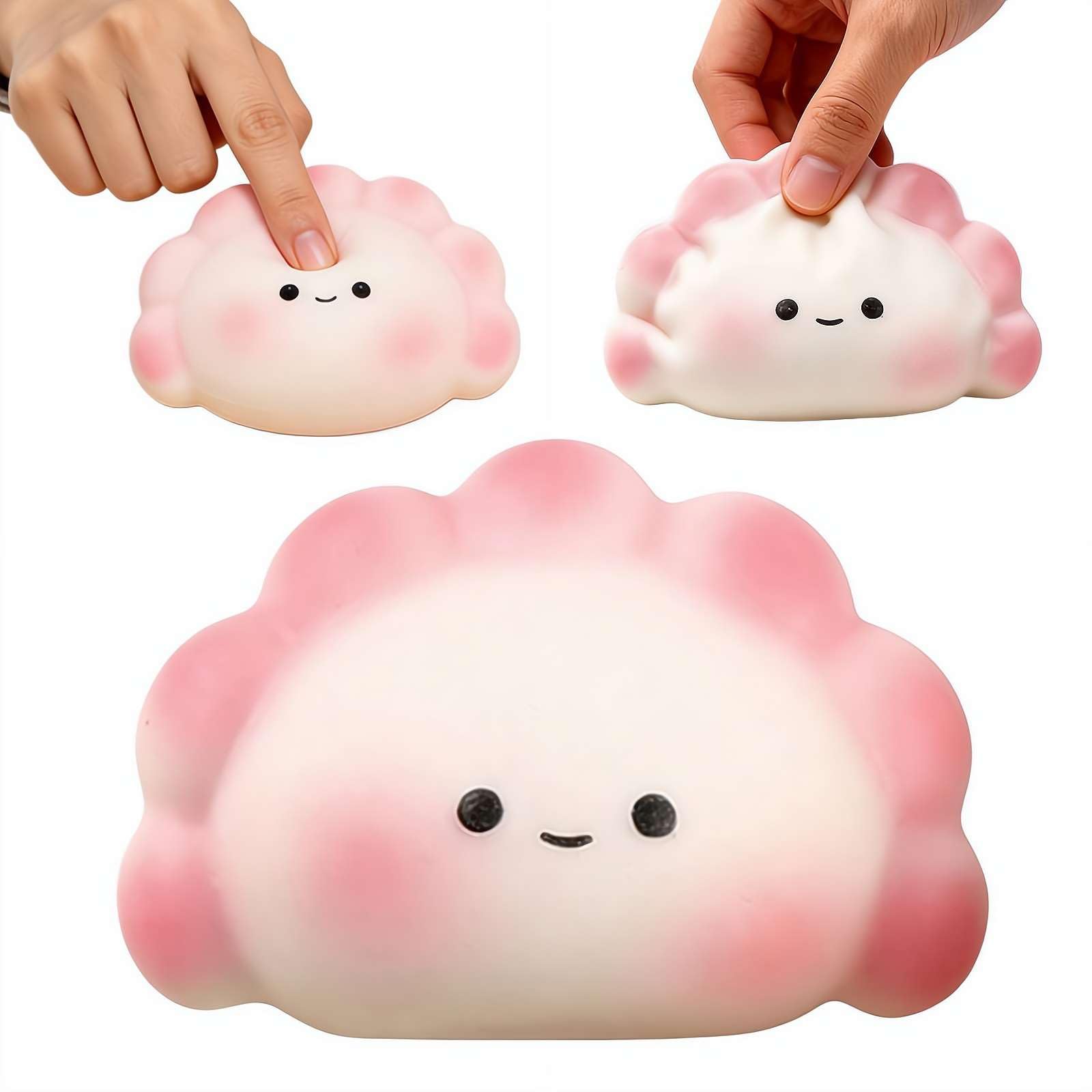 FDEFIRTFG Squeeze toys, Dumpling Squishies, Positive Stress Balls Fidget Sensory Toy(Pink)