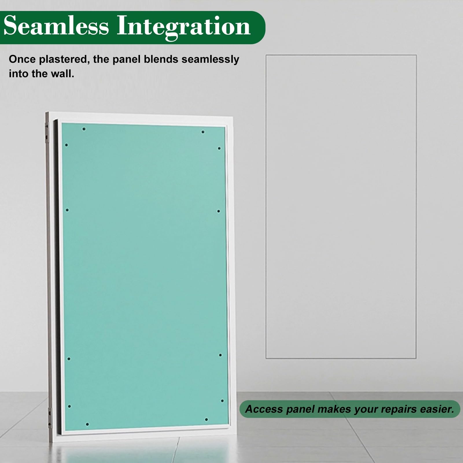 Trampilla Pladur Apertura/Cierre con Clic Puerta de Acceso para Placas de Yeso Oculta y Pintable, Gran Panel de Acceso para Placas de Yeso, Tapa con Solapa de Apertura(24x50in(61x127cm))