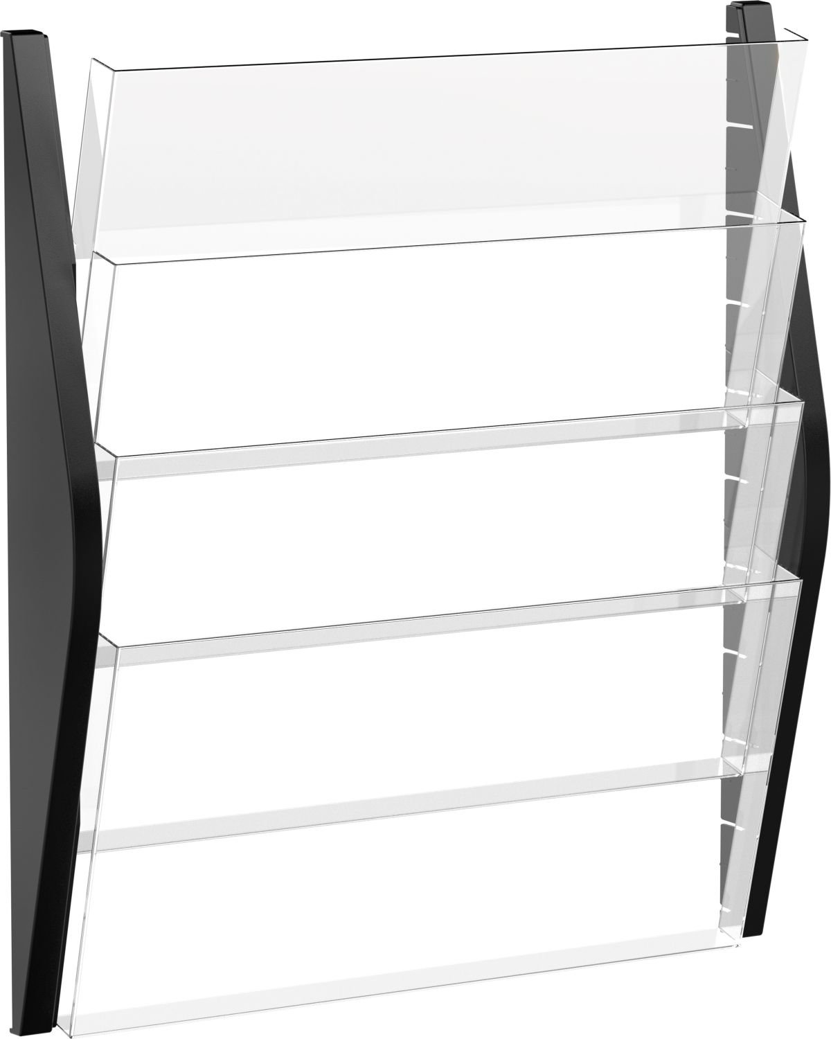 Helit H6270495 - Présentoir mural pour magazines, 4 poches, A3, paysage, noir