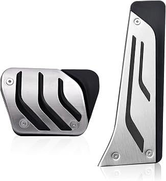 Steel Foot Gas Accelerator Brake Pedal Pad Cover Compatible with BMW 1 2 3 4 5 6 7 Series X3 X5 X6 F22 F30 F32 G30