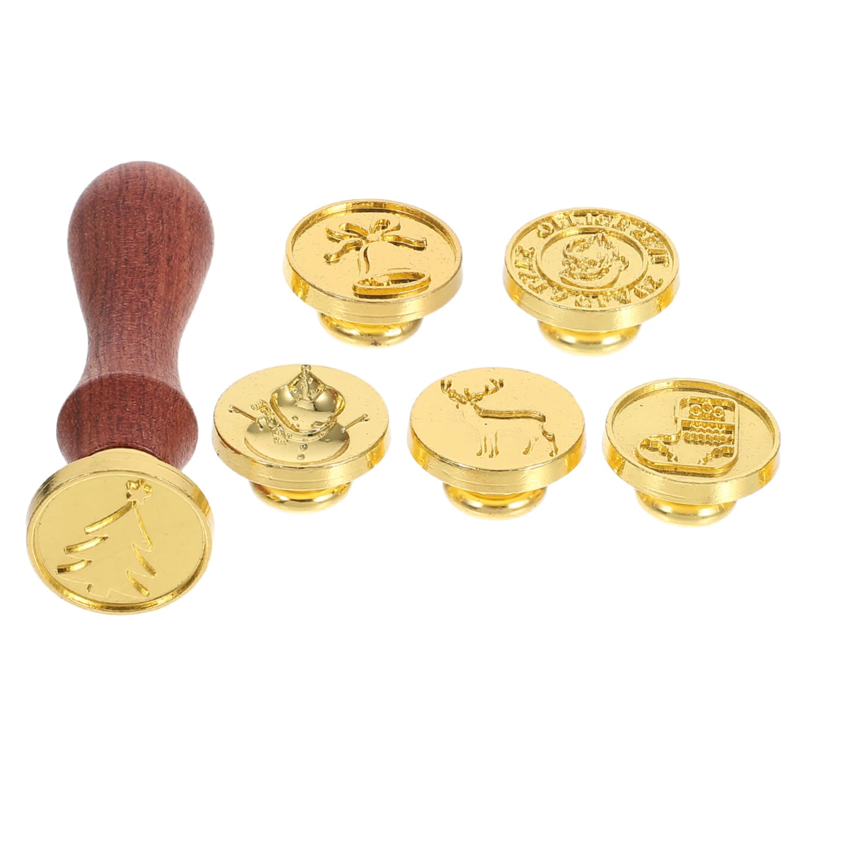 SHINEOFI Retro Christmas Wax Seal Stamp Kit with Wooden Handle Stamp Heads Vintage Sealing Wax Set for Holiday Invitations Greeting Cards DIY Crafts Unique Festive Decor