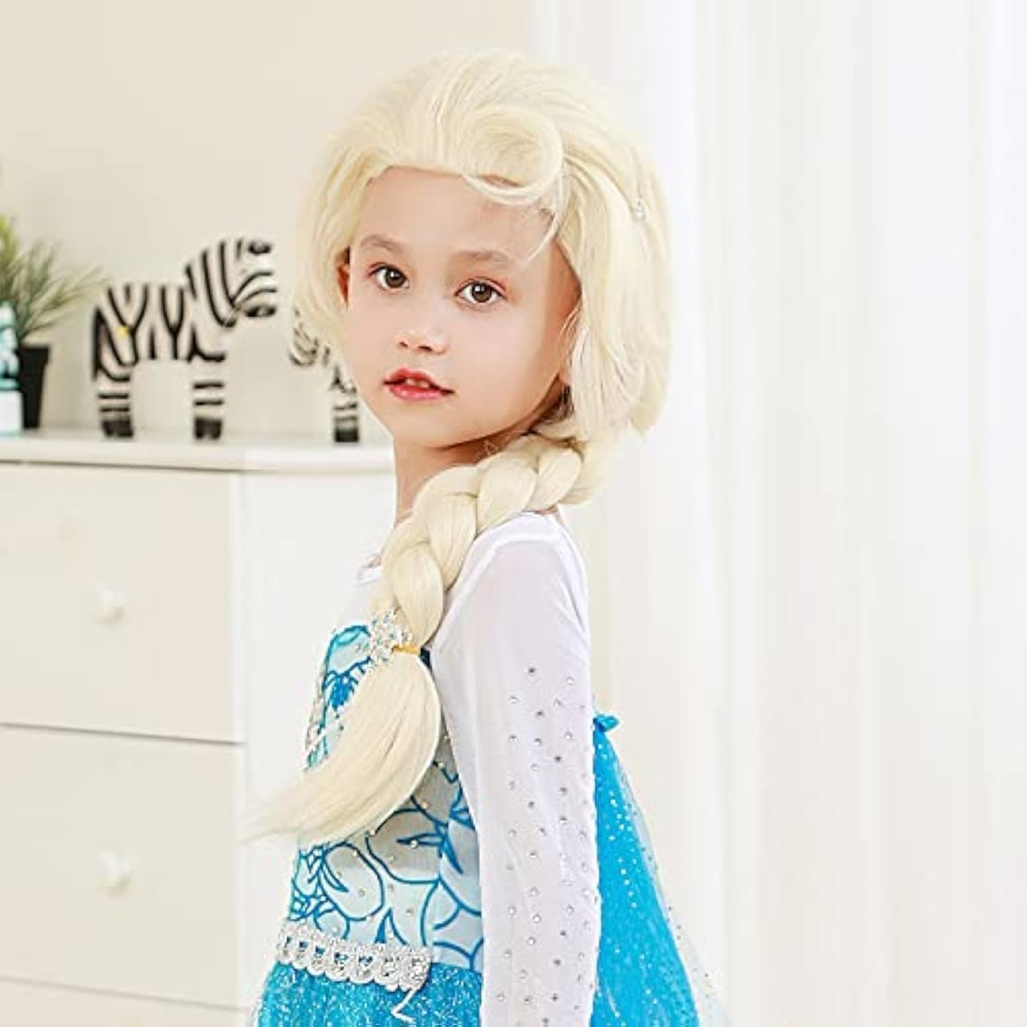 Long Braided Blonde Hair Cosplay Halloween Costume Wig -17 inches