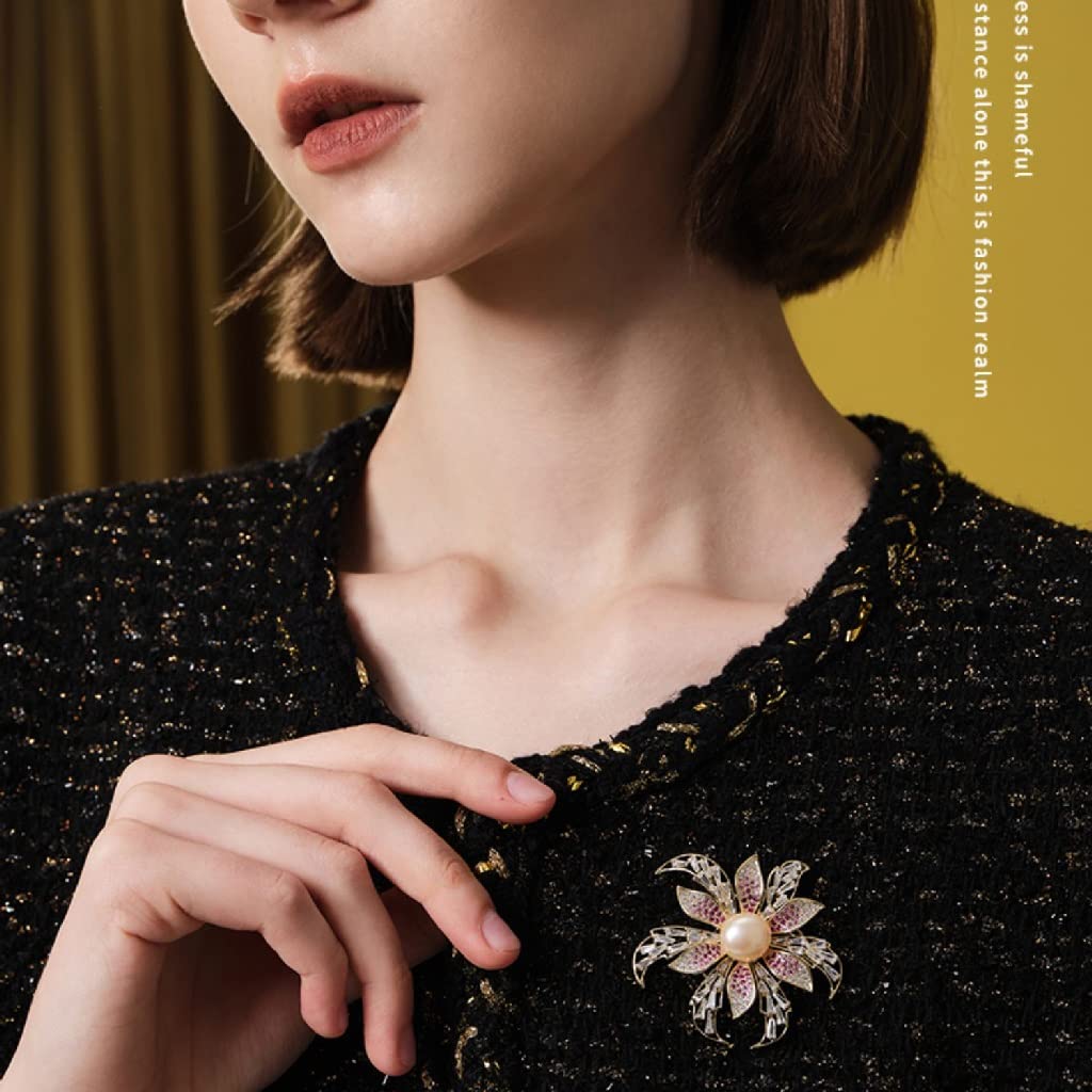 Accesorio de Pin de Solapa Broche de Perla Ramillete Femenino Botón de cárdigan